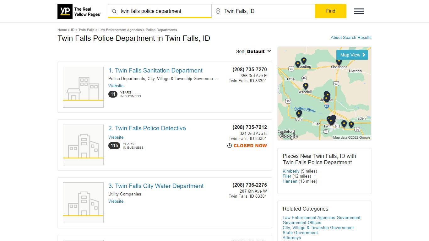 Twin Falls Police Department in Twin Falls, ID with Reviews - YP.com